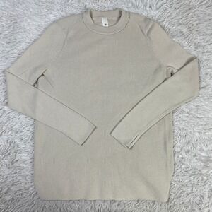 Lululemon Sweater Womens Small Ivory Take it All In Cable Knit Crewneck Pullover